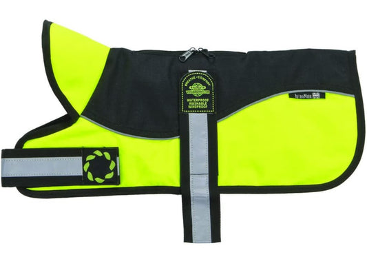 animate Reflective Padded Harness Coat Black/Hi Viz